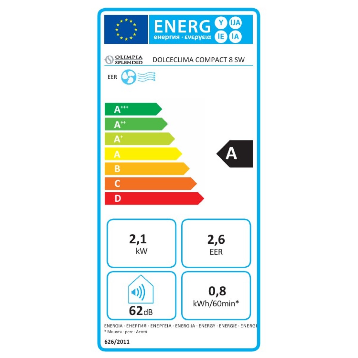 Mobilní klimatizace Olimpia Splendid Dolceclima Compact 8 SW