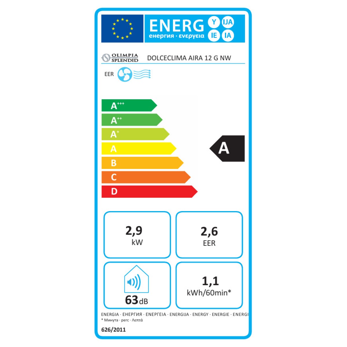 Mobilní klimatizace Olimpia Splendid Dolceclima AIRA 12 G Wi-Fi