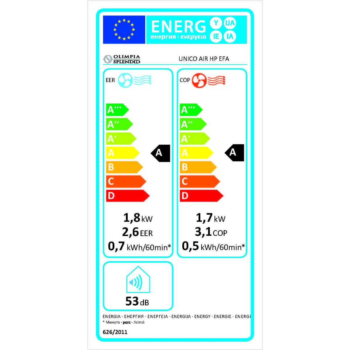 Klimatizace Olimpia Splendid Unico AIR HP EFA