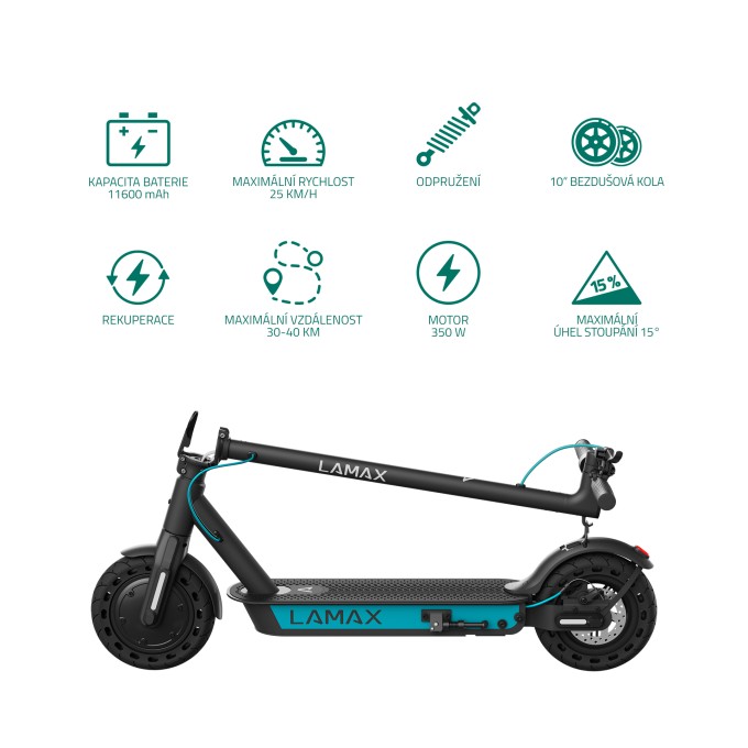 Elektrokoloběžka LAMAX E-Scooter S11600 černá