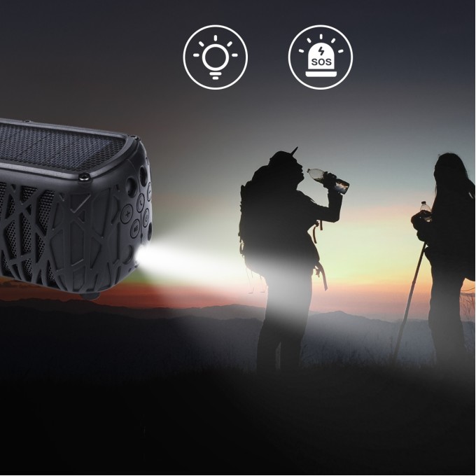Přenosný Bluetooth reproduktor s powerbankou AERIUM S5000 Solar Outdoor