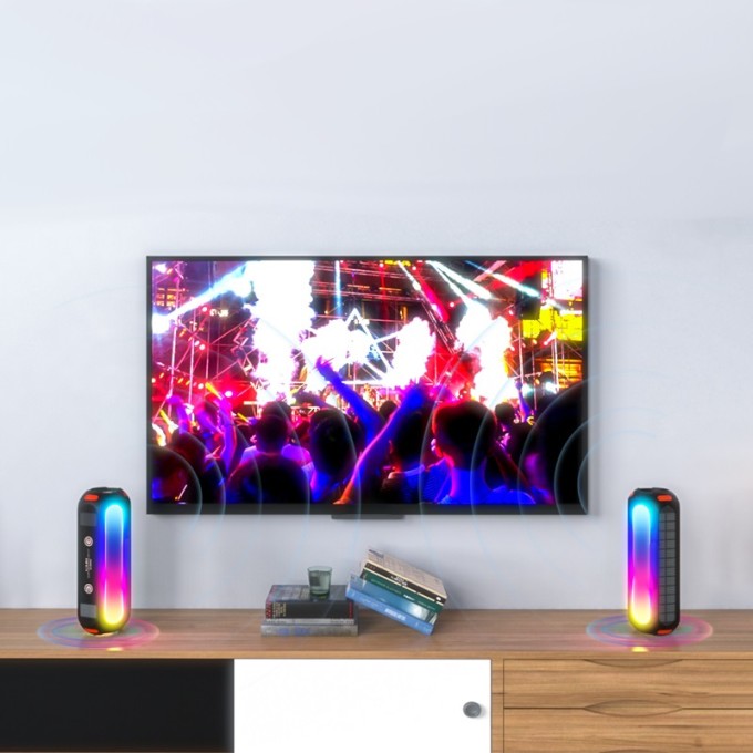 Přenosný Bluetooth reproduktor se solárním panelem AERIUM T5000 LED TWS