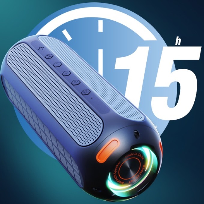 Přenosný Bluetooth reproduktor se solárním panelem AERIUM T5000 LED TWS