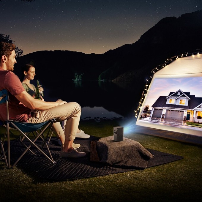 Mini přenosný projektor s baterií AERIUM P8000 DLP Wi-Fi Super Bass - rozbaleno