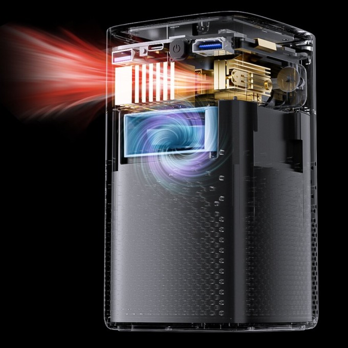 Mini přenosný projektor s baterií AERIUM P8000 DLP Wi-Fi Super Bass - rozbaleno