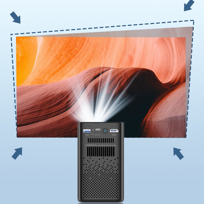 Mini přenosný projektor s baterií AERIUM P8000 DLP Wi-Fi Super Bass - rozbaleno