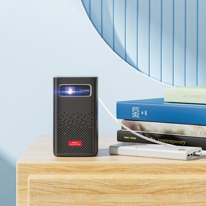 Mini přenosný projektor s baterií AERIUM P8000 DLP Wi-Fi Super Bass - rozbaleno