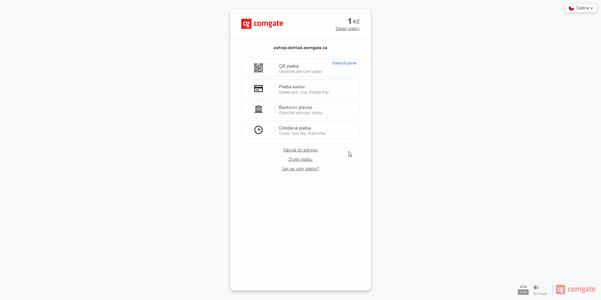 Online bankovní převod