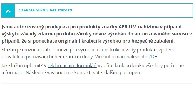 Servis ZDARMA bez starosti - banner
