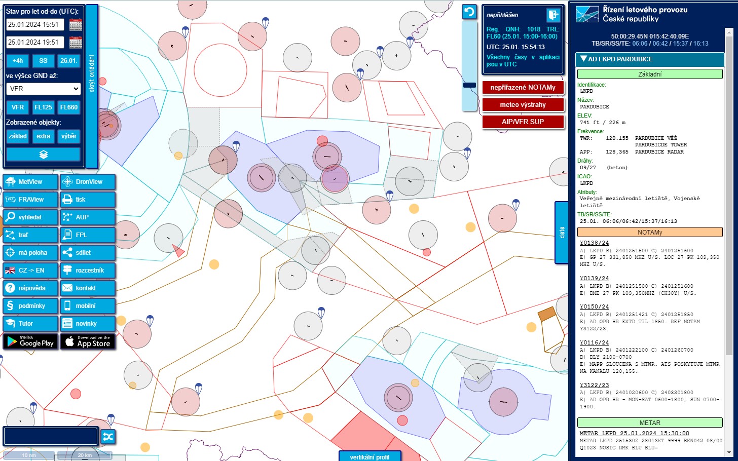 kde mohu l&eacute;tat s dronem - mapa